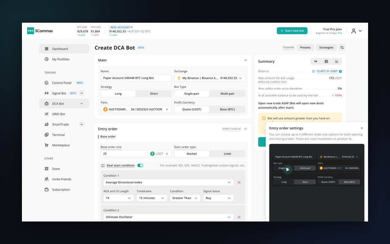 Bot creation flow — four steps