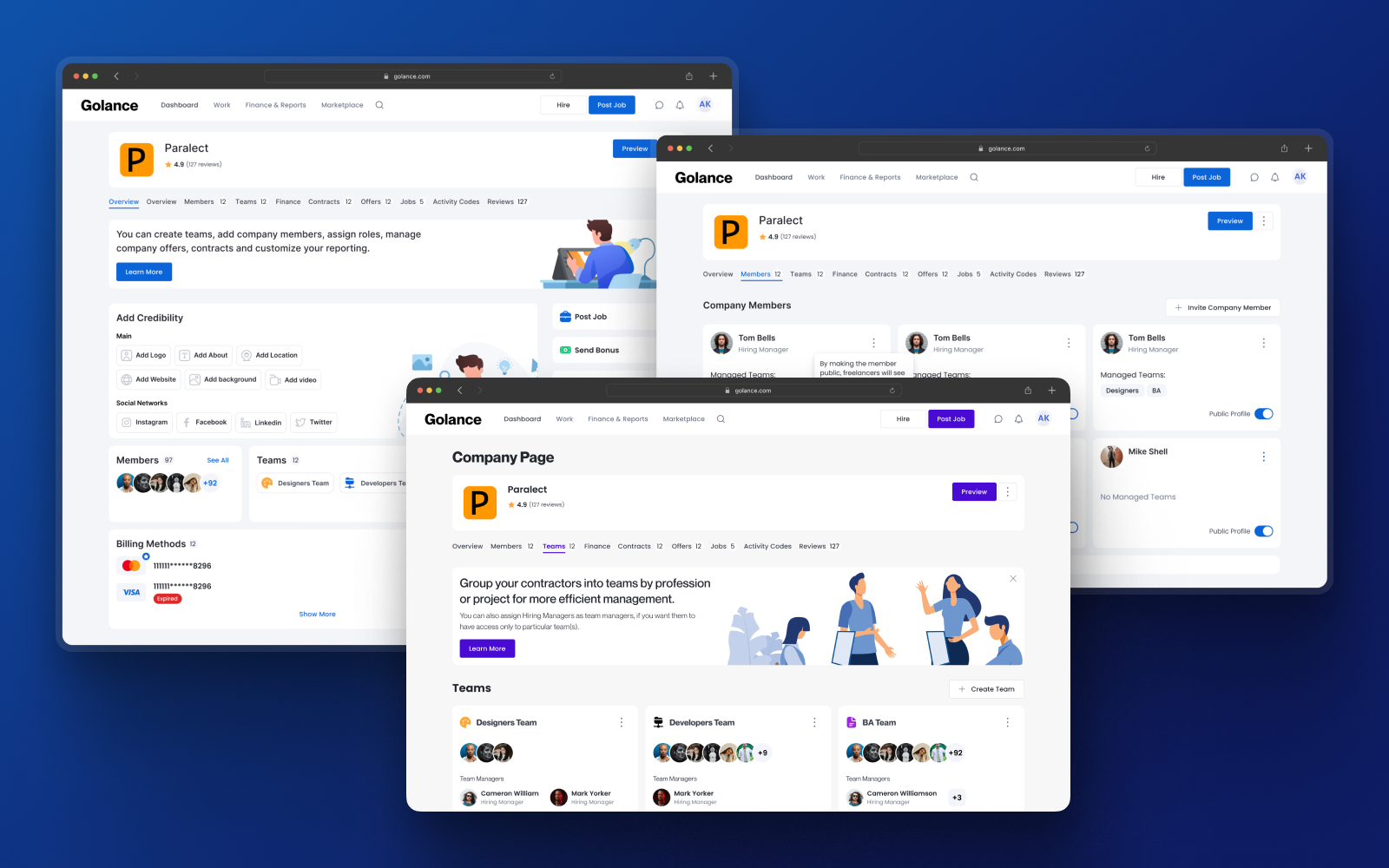 goLance dashboard